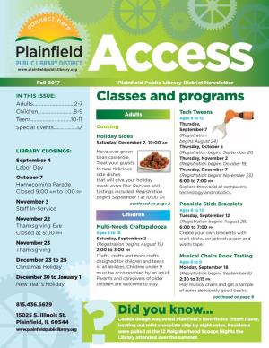 Classes and Programs Adults