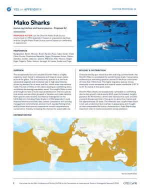 Mako Sharks Isurus Oxyrinchus and Isurus Paucus - Proposal 42