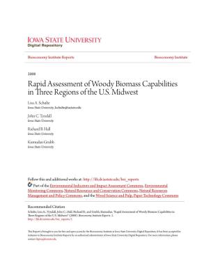 Rapid Assessment of Woody Biomass Capabilities in Three Regions of the U.S. Midwest Lisa A