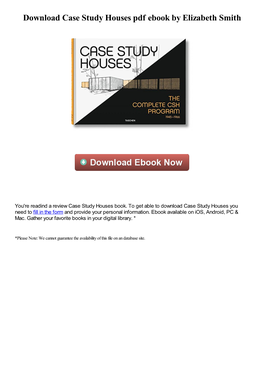 Case Study Houses Pdf Ebook by Elizabeth Smith