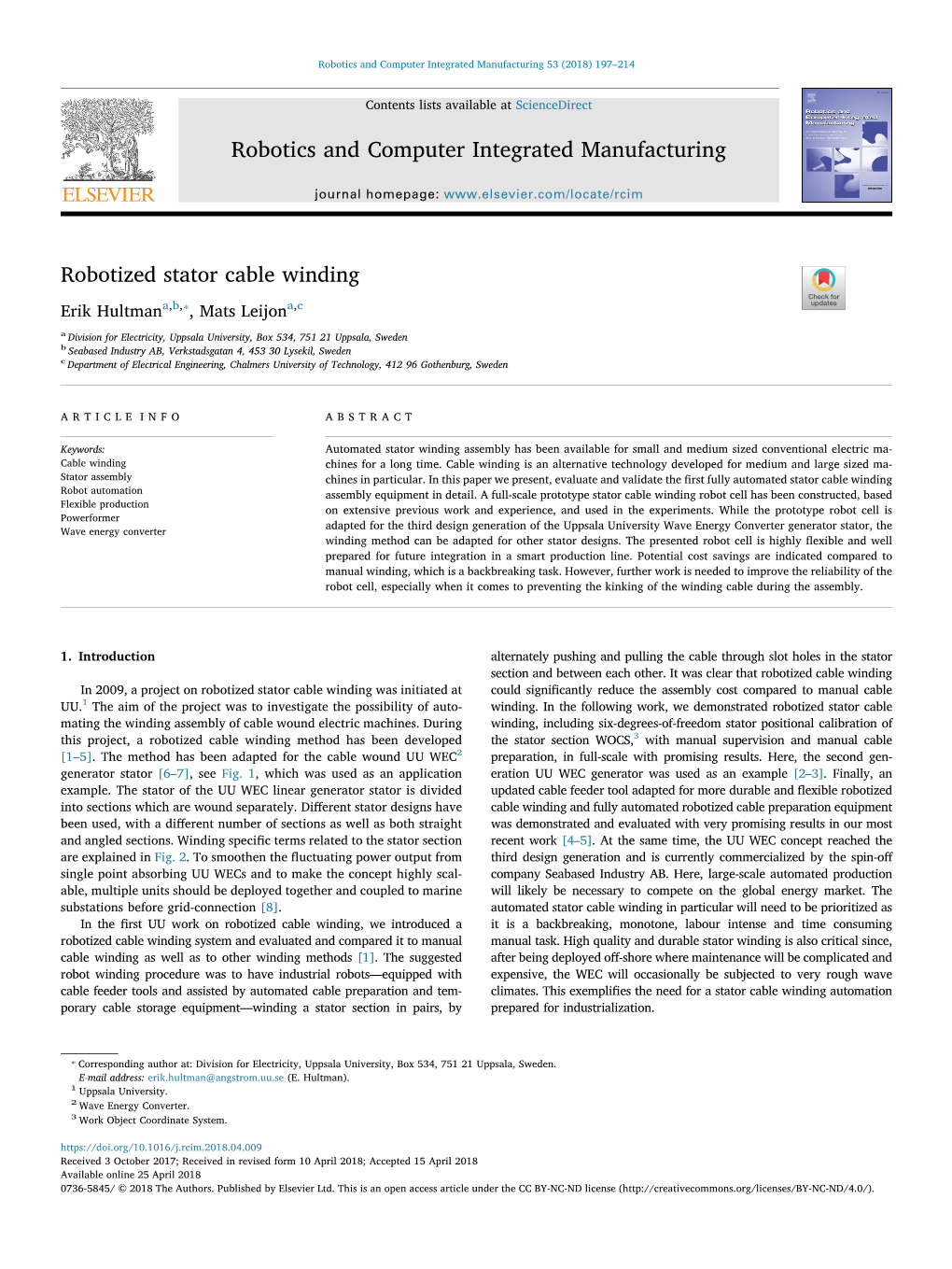 Robotized Stator Cable Winding