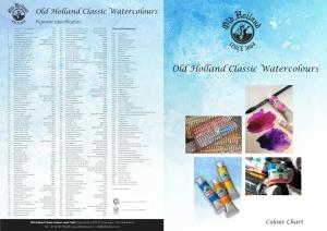 Brochure Colour Chart Old Holland Classic Watercolours