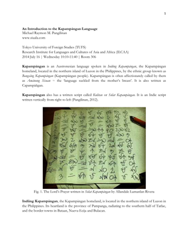 An Introduction to the Kapampángan Language Michael Raymon M