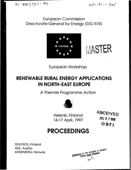 European Workshop on Renewable Rural Energy Applications in North
