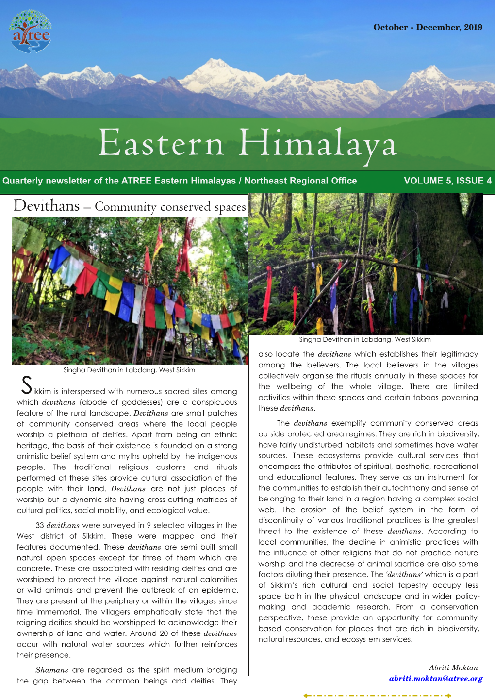 Eastern Himalayas Volume 5:4, October-December 2019