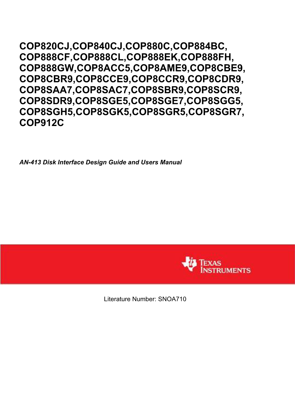 AN-413 Disk Interface Design Guide and Users Manual