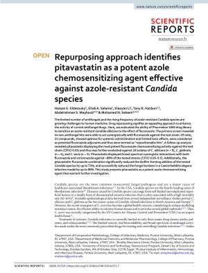Repurposing Approach Identifies Pitavastatin As a Potent Azole