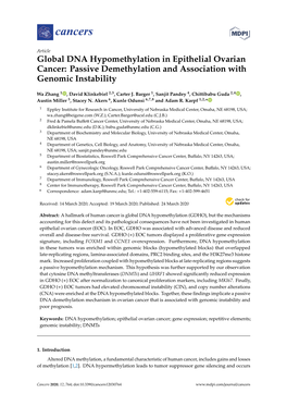 Global DNA Hypomethylation in Epithelial Ovarian Cancer: Passive Demethylation and Association with Genomic Instability