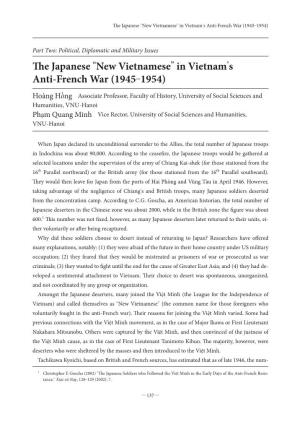 The Japanese New Vietnamese in Vietnam S Anti-French