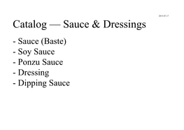 Catalog — Sauce & Dressings