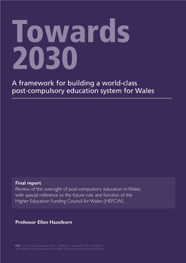 A Framework for Building a World-Class Post-Compulsory Education System for Wales