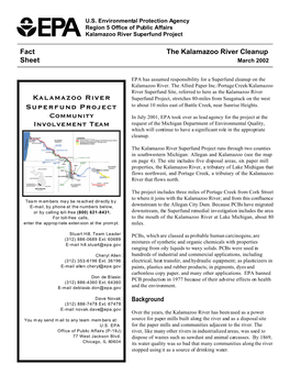 Kalamazoo River Cleanup Sheet March 2002