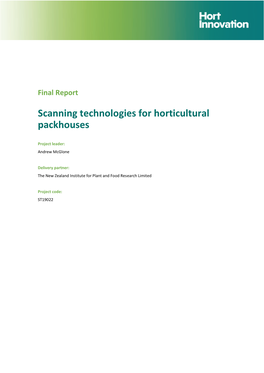 Scanning Technologies for Horticultural Packhouses