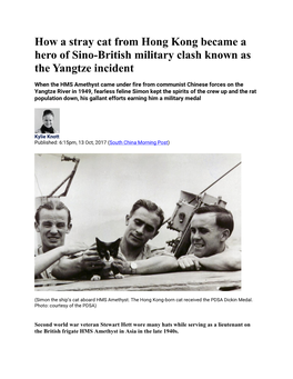 How a Stray Cat from Hong Kong Became a Hero of Sino-British Military Clash Known As the Yangtze Incident