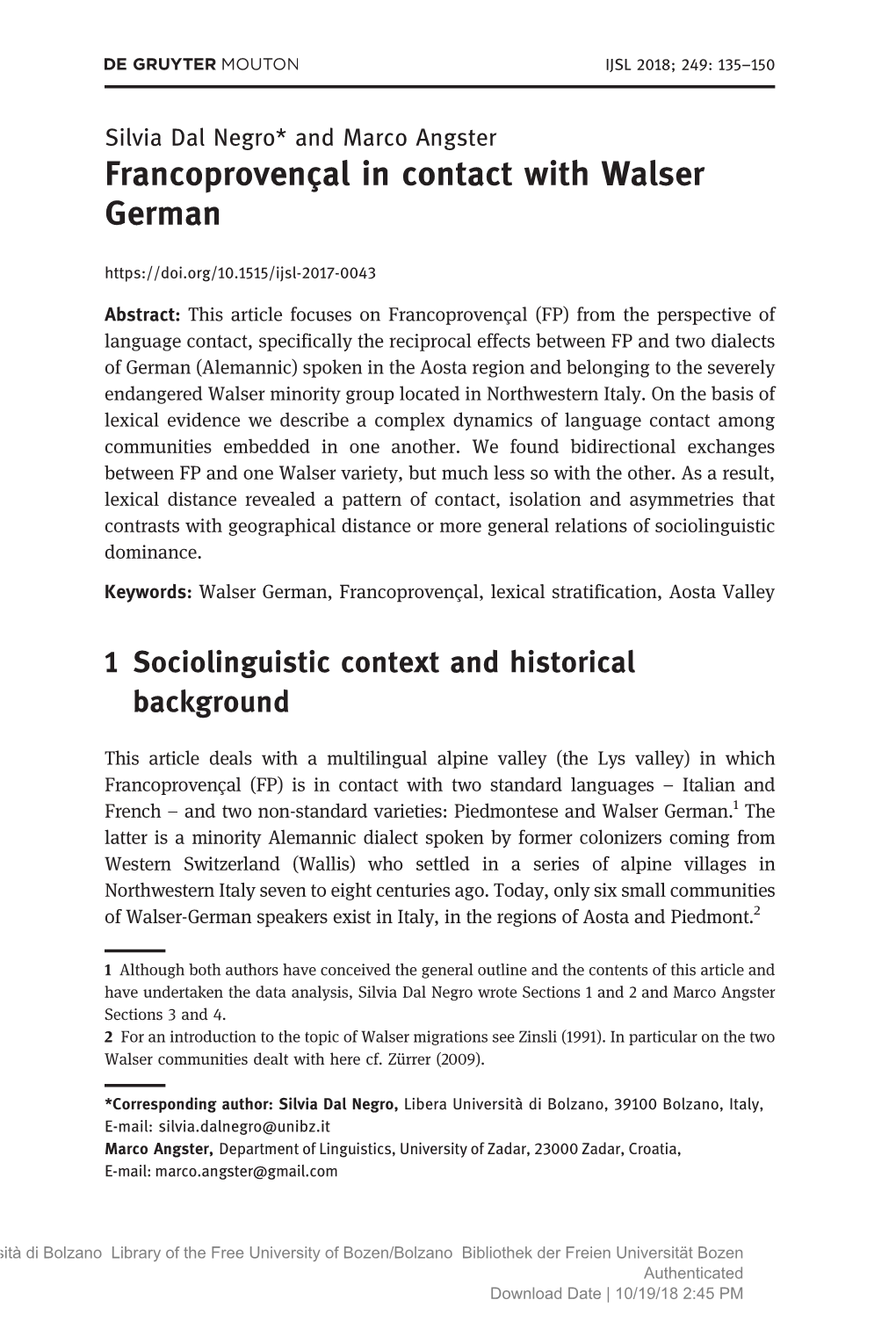 International Journal of the Sociology of Language