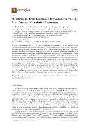 Measurement Error Estimation for Capacitive Voltage Transformer by Insulation Parameters