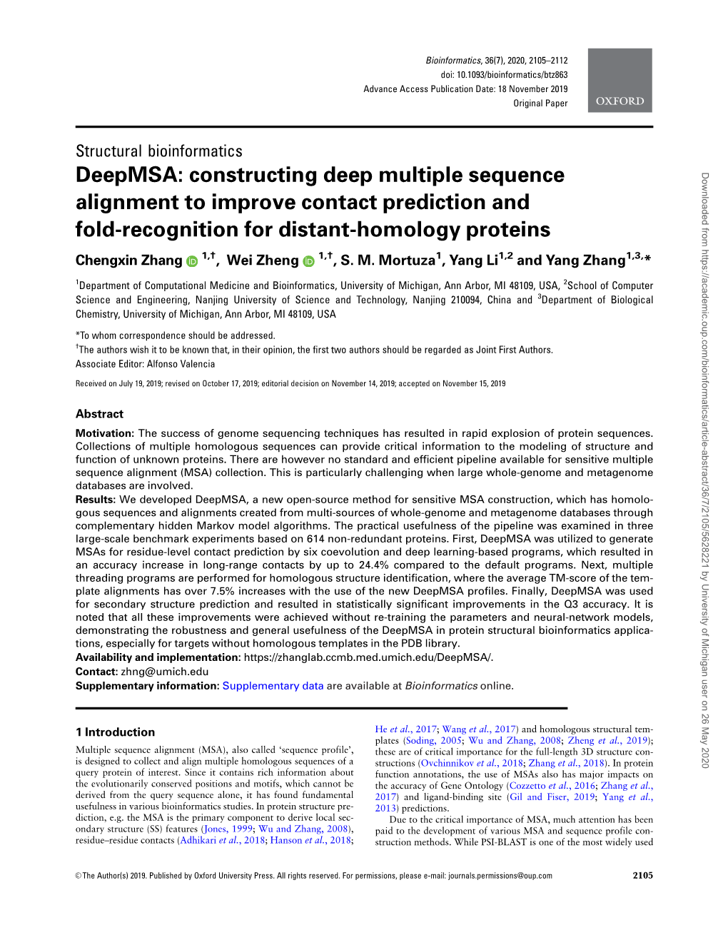 Deepmsa: Constructing Deep Multiple Sequence Alignment to Improve