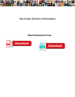 Sql Create Schema Authorization