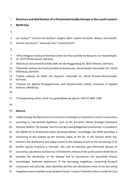 Structure and Distribution of a Threatened Muddy Biotope in the South-Eastern North