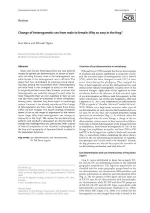 Review Change of Heterogametic Sex from Male to Female