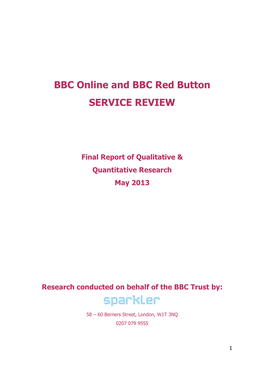 BBC Trust Online and Red Button SERVICE REVIEW