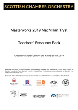 Masterworks 2019 Macmillan Tryst Teachers' Resource Pack