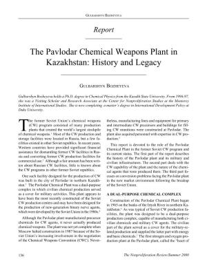 NPR72: the Pavlodar Chemical Weapons Plant in Kazakhstan