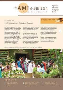 E-Bulletin Congress Association Montessori Internationale Issue