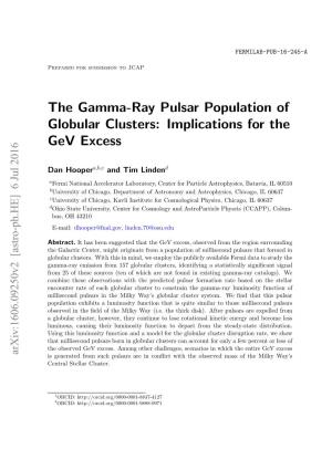 The Gamma-Ray Pulsar Population of Globular Clusters: Implications for the Gev Excess