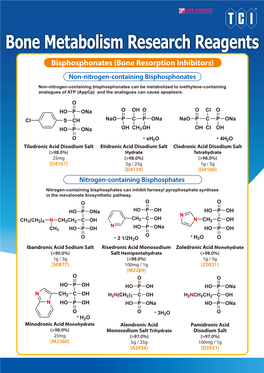 Bone Metabolism Research Reagents Bisphosphonates (Bone Resorption Inhibitors) Non-Nitrogen-Containing Bisphosphonates