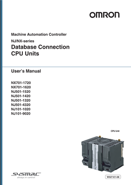 NJ/NX-Series Database Connection CPU Units User's