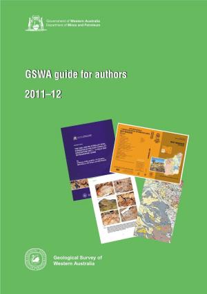 GSWA Guide for Authors 2011-12