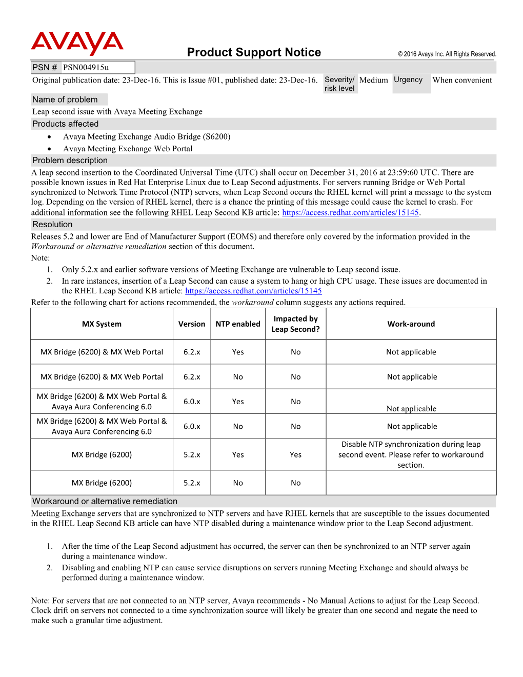 Product Support Notice © 2016 Avaya Inc