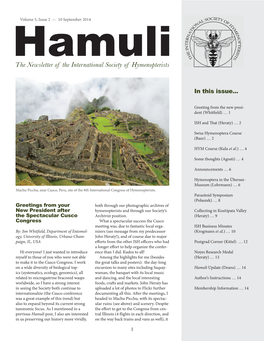 The Newsletter of the International Society of Hymenopterists