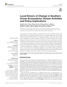Local Drivers of Change in Southern Ocean Ecosystems: Human Activities and Policy Implications