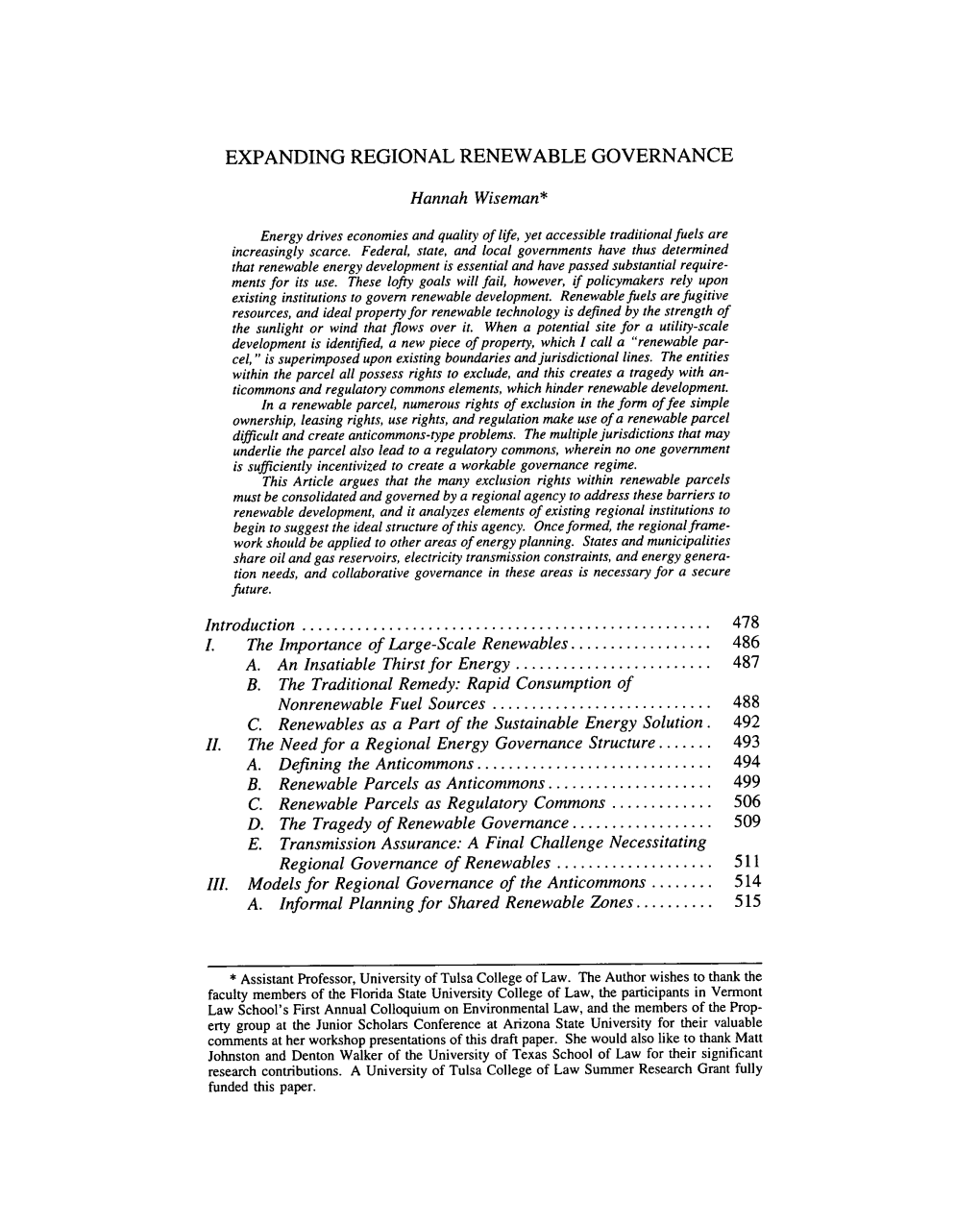 Expanding Regional Renewable Governance