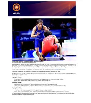 Yoshida Seeks 4Th Olympic Gold Wrestlings Quick Easy Day Five Preview