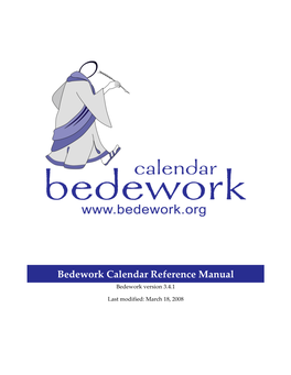 Bedework Calendar Reference Manual Bedework Version 3.4.1