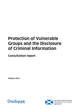 Protection of Vulnerable Groups and the Disclosure of Criminal Information