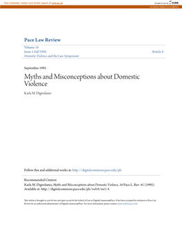 Myths and Misconceptions About Domestic Violence Karla M