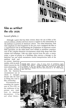 Film As Artifact the City (1939) Howard Gillette, Jr