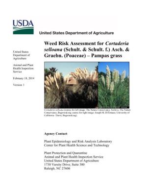 Weed Risk Assessment for Cortaderia Selloana