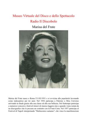 Museo Virtuale Del Disco E Dello Spettacolo Radio Il Discobolo Marisa Del Frate