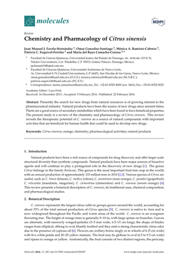 Chemistry and Pharmacology of Citrus Sinensis