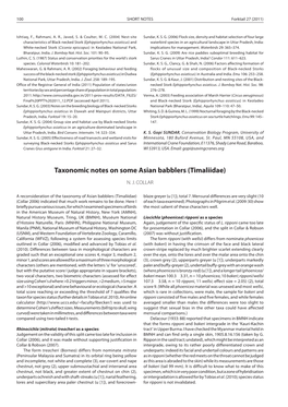 Taxonomic Notes on Some Asian Babblers (Timaliidae) Forktail 27