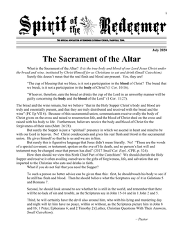 The Sacrament of the Altar