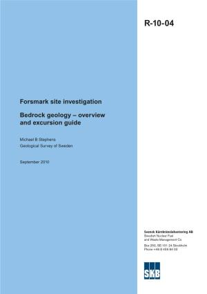 Forsmark Site Investigation – Bedrock Geology