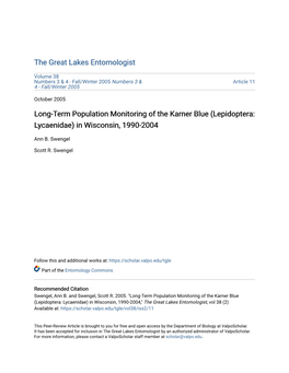 Long-Term Population Monitoring of the Karner Blue (Lepidoptera: Lycaenidae) in Wisconsin, 1990-2004