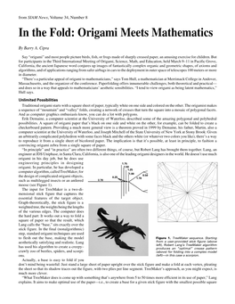 In the Fold: Origami Meets Mathematics