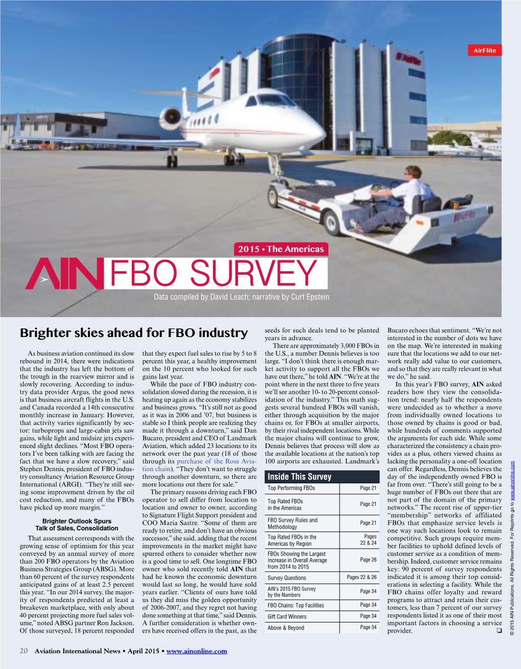 FBO SURVEY Data Compiled by David Leach; Narrative by Curt Epstein